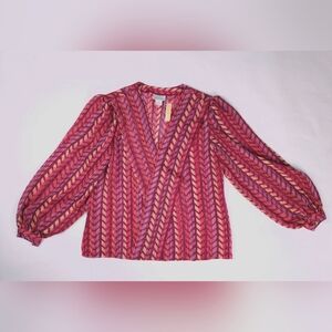 Janine Vintage 70s NWT Lightweight Semi Sheer Blouse Women's Medium